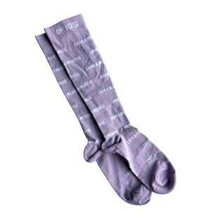 NEW FIGS Lavender Purple I AM A NURSE Compression Socks Knee High Women Size S